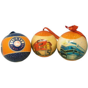 Lionel 9-21021 Lionel Large 6" Ball Christmas Ornaments (Pack of 3) Rare HTF